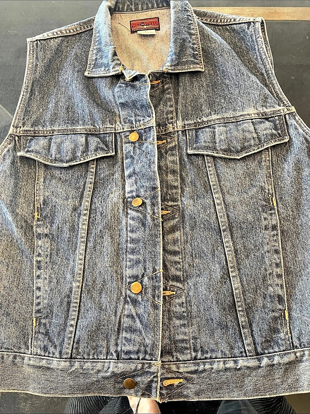 Red River A New York Marcus Collection Denim Vest Size Large